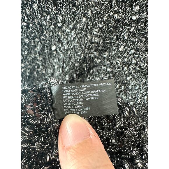 CLUB MONACO | Charcoal Gray Metallic Textured Boucle Sweater |  Size Medium - Picture 7 of 7